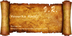 Veverka Radó névjegykártya